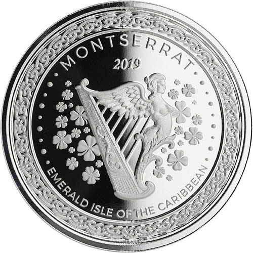 2019 1 oz Montserrat Silver Emerald Isle of the Caribbean Coin (BU)