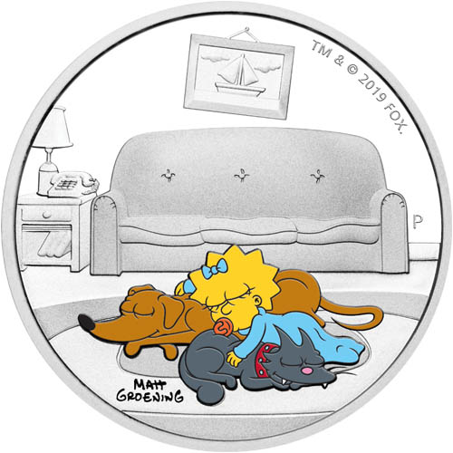 2019 1 oz Tuvalu The Simpsons Maggie Proof Silver Coin (Box + CoA)