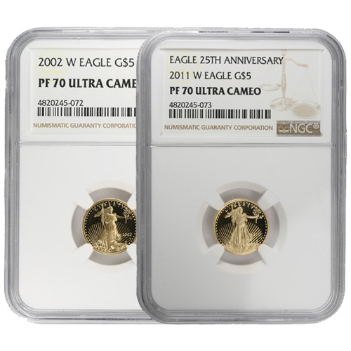 1/10 oz Proof American Gold Eagle Coin PR/PF70 (Random Year, PCGS or NGC)