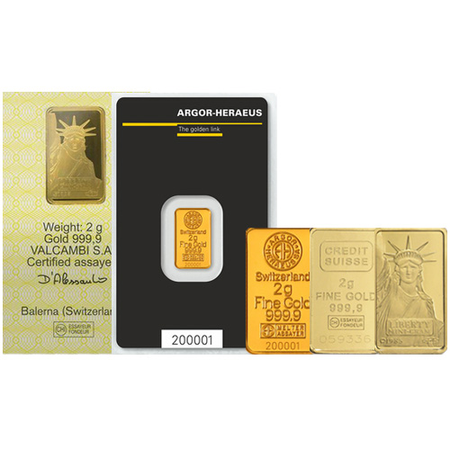 2 Gram Gold Bar (Varied Condition, Any Mint)