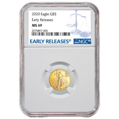 2020 1/10 oz American Gold Eagle Coin NGC MS69 ER