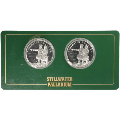 1/2 oz Johnson Matthey Palladium 2-Round Set (Lewis & Clark, w/ Assay)