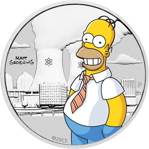 2020 1/2 oz Colorized Homer Simpson Silver Coin (BU, in Card)