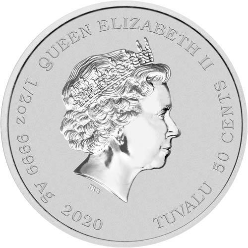2020 1/2 oz Colorized Homer Simpson Silver Coin (BU, in Card)
