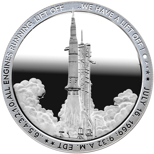 1 oz Apollo 11 Liftoff Silver Round (Proof-Like, New)