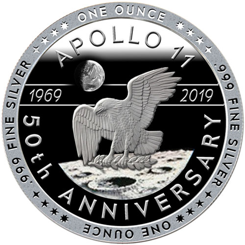 1 oz Apollo 11 Liftoff Silver Round (Proof-Like, New)