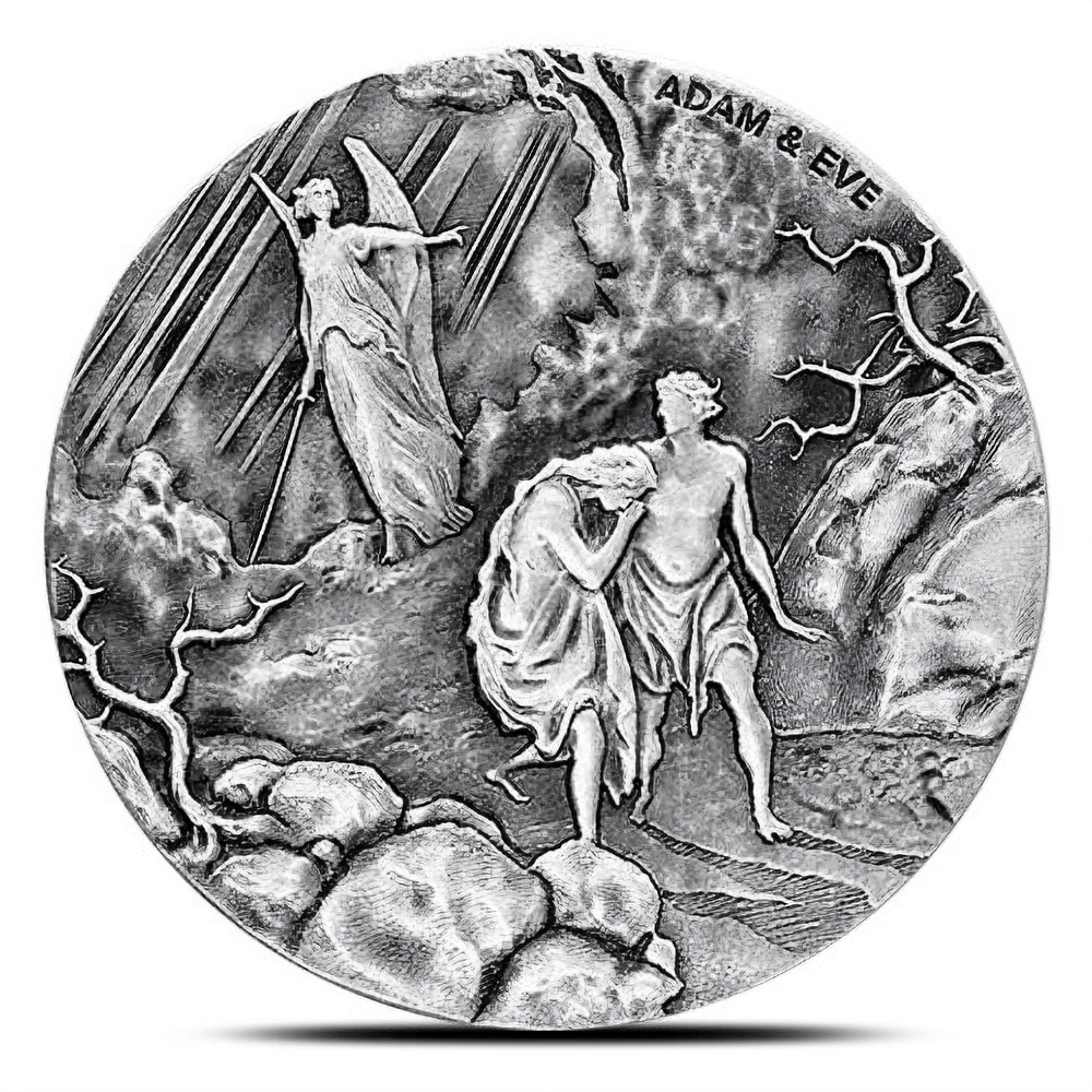 2016 2 oz Adam and Eve Biblical Silver Coin Series