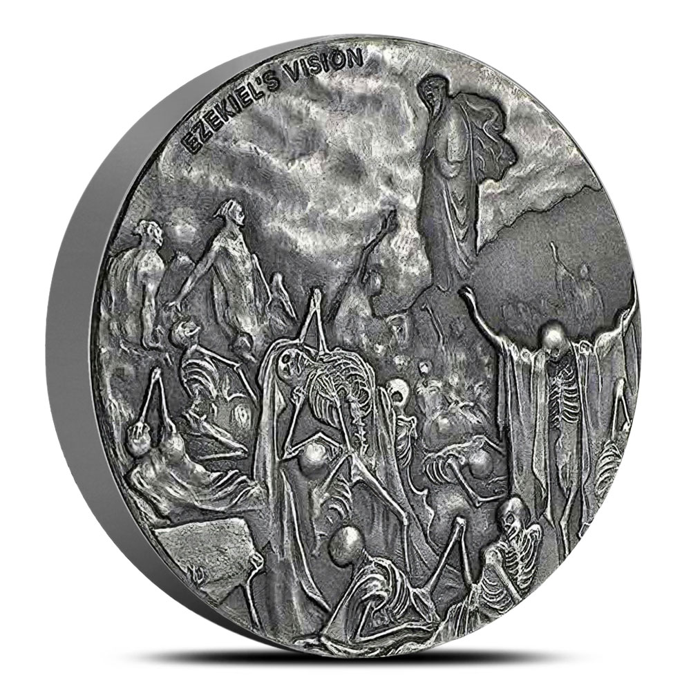 2016 2 oz Ezekiel's Vision of the Valley of Dry Bones Biblical Silver Coin Series