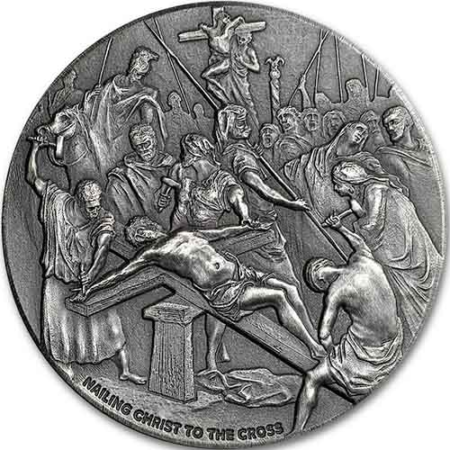 2017 2 oz Nailing Christ to the Cross Biblical Silver Coin Series (New)