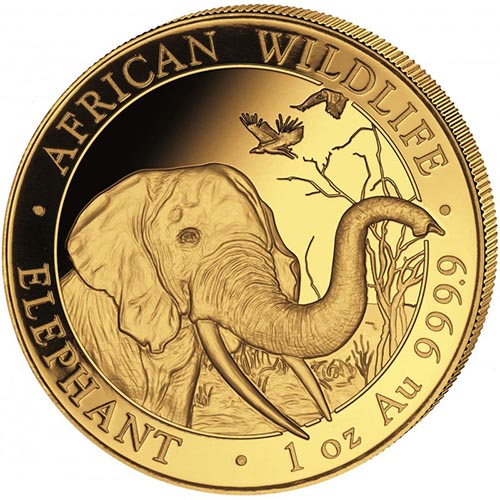 2018 1 oz Somalia Gold Elephant Coin