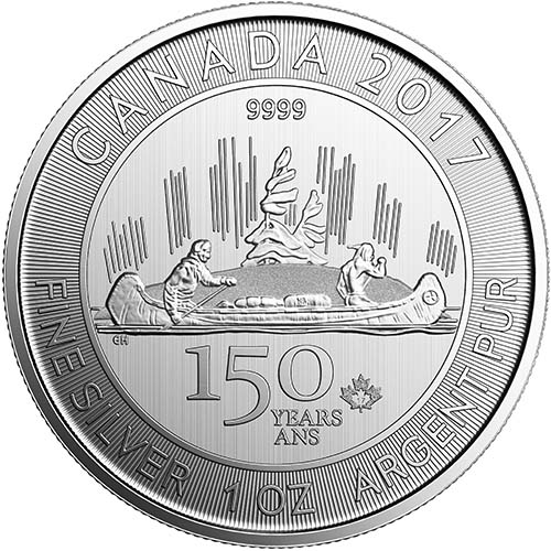 2017 1 oz Canadian Silver Voyageur 150th Anniversary Coin