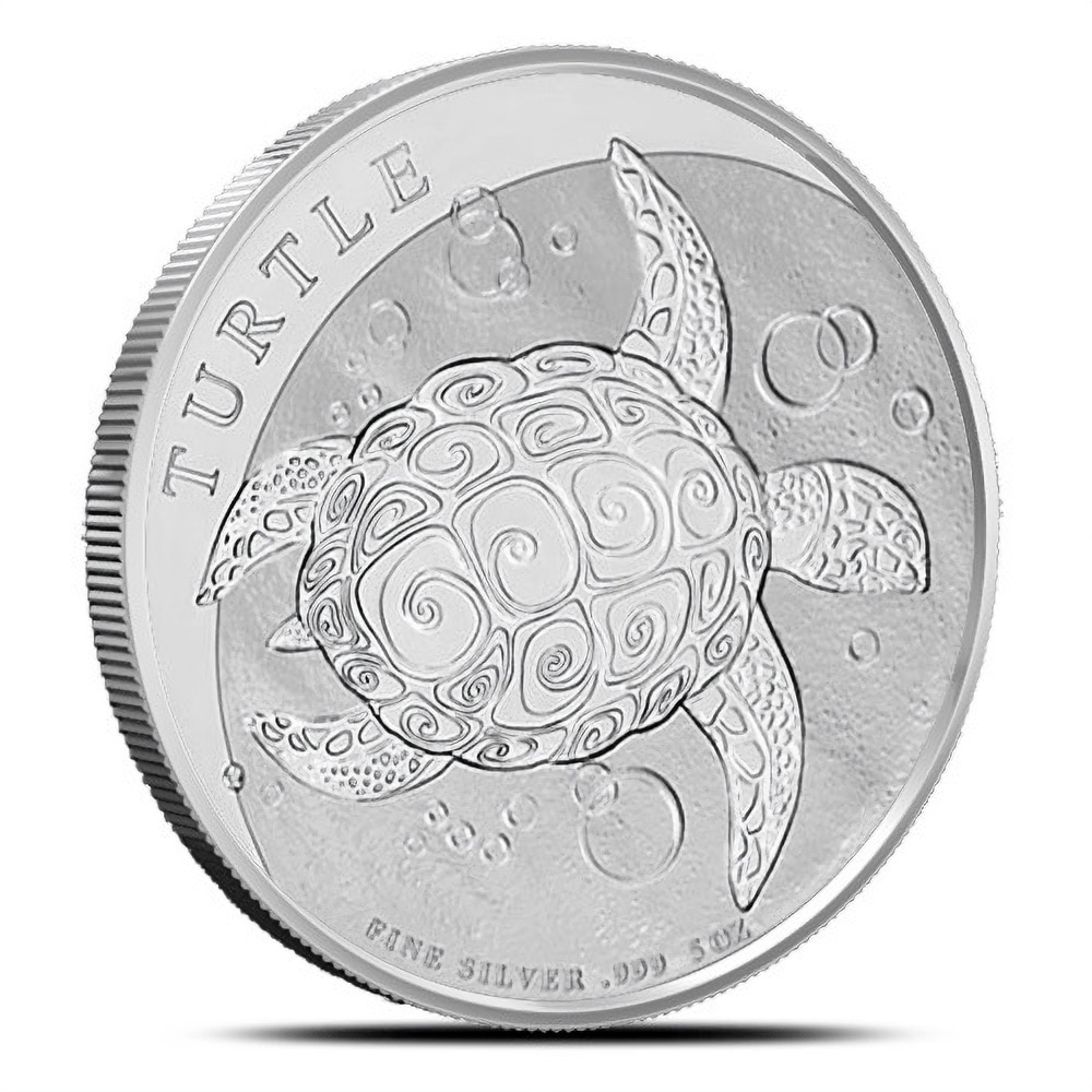 2017 5 oz New Zealand Silver $10 Niue Hawksbill Turtle Coin (BU)