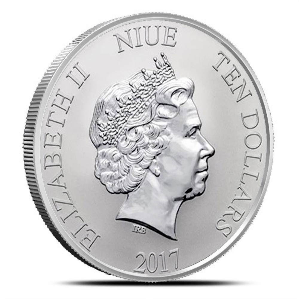 2017 5 oz New Zealand Silver $10 Niue Hawksbill Turtle Coin (BU)