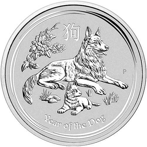 2018 1/2 oz Australian Silver Lunar Dog Coin (BU)