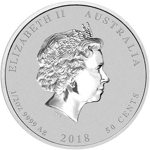 2018 1/2 oz Australian Silver Lunar Dog Coin (BU)