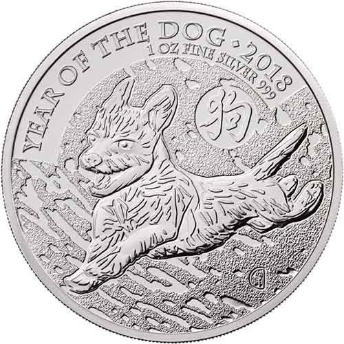2018 1 oz British Silver Lunar Year of the Dog Coin