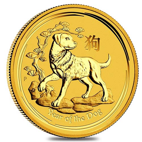 2018 1/2 oz Australian Gold Lunar Dog Coin (BU)