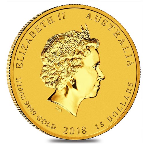 2018 1/10 oz Australian Gold Lunar Dog Coin (BU)