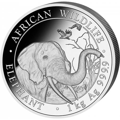 2018 1 Kilo Somalia Silver Elephant Coin (BU)