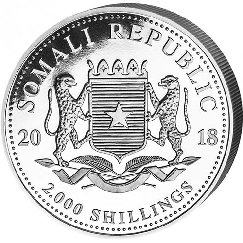 2018 1 Kilo Somalia Silver Elephant Coin (BU)
