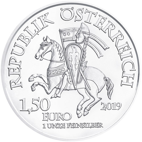 2019 1 oz Austrian 825th Anniversary Leopold V. Silver Coin (BU)