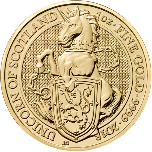2018 1 oz British Gold Queen's Beast Unicorn Coin