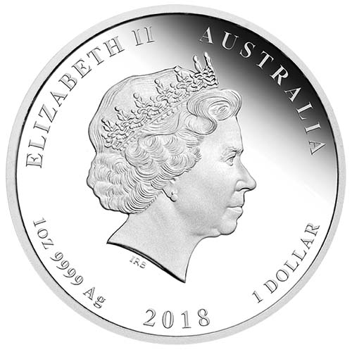 2018 1 oz Proof Australian Silver Lunar Dog Coin (Box + COA)