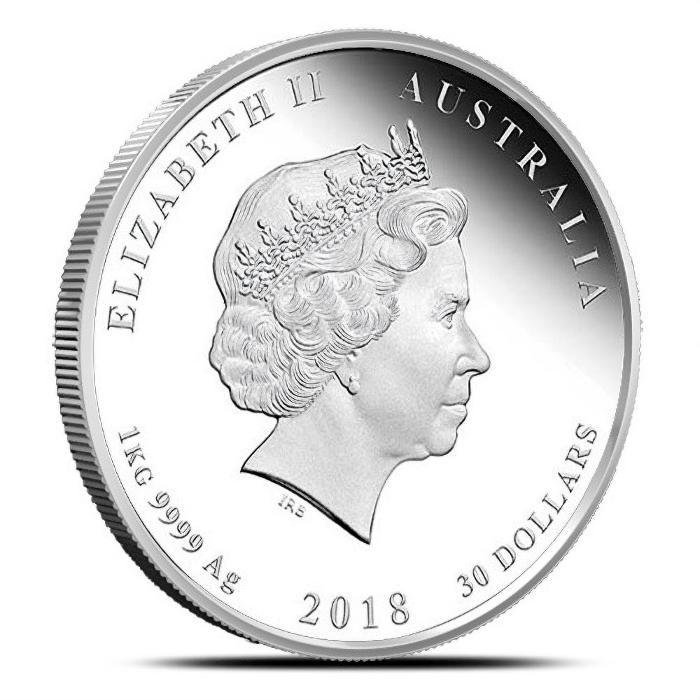 2018 1 Kilo Proof Australian Silver Lunar Dog Coin (Box + COA)