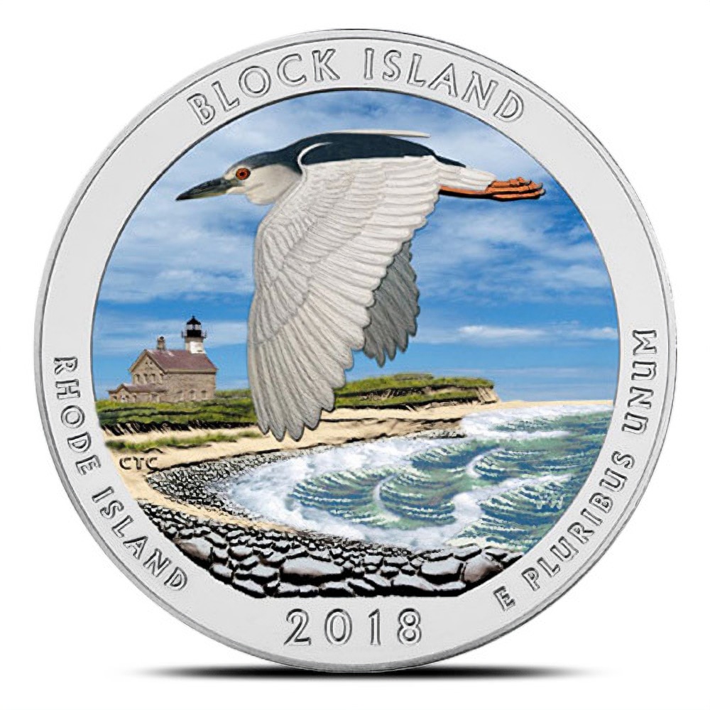 2018 5 oz Colorized ATB Block Island National Wildlife Refuge Silver Coin (BU)
