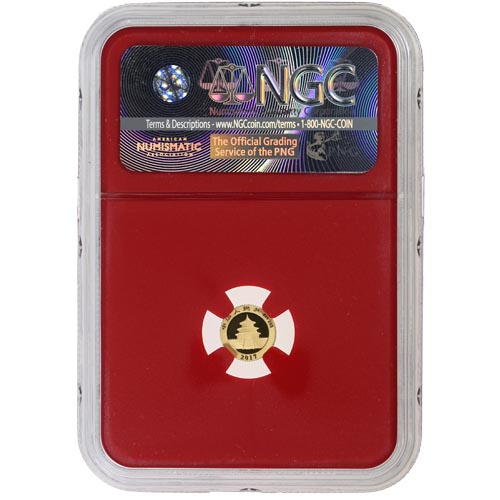 2017 1 Gram Chinese Gold Panda Coin NGC MS70 ER (Red Core)