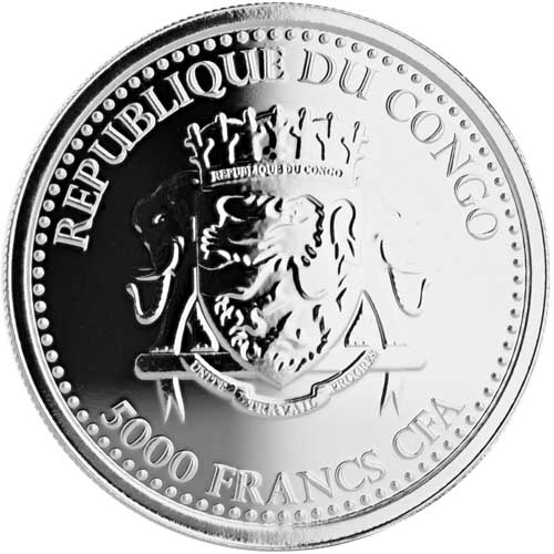 2017 1 oz Colorized Congo Proof Silverback Gorilla Silver Coin (Box + CoA)