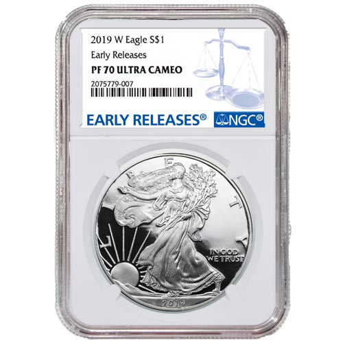 2019-W 1 oz Proof American Silver Eagle NGC PF70 UCAM ER