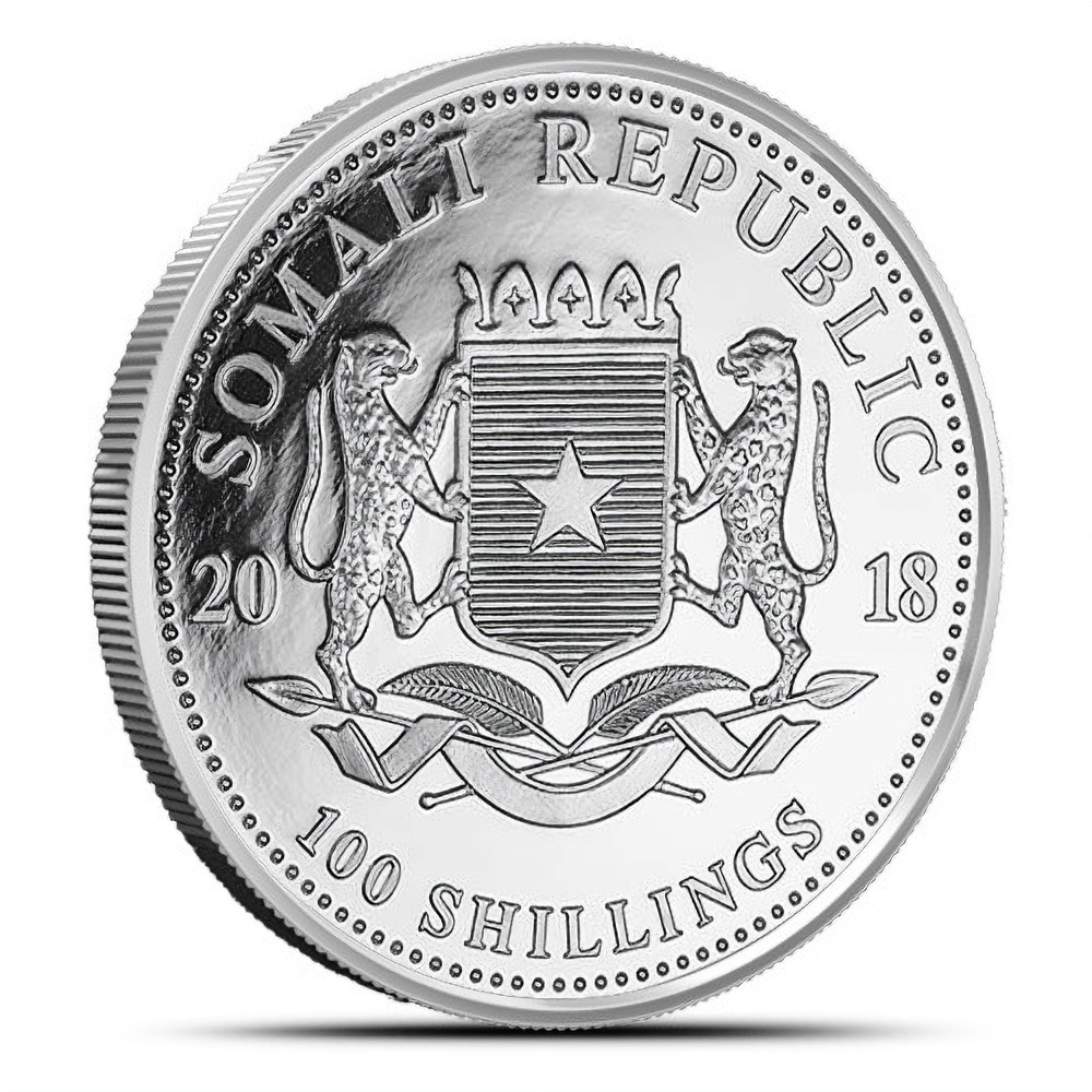 2018 1 oz Colorized Somalia Silver Elephant Coin (BU)
