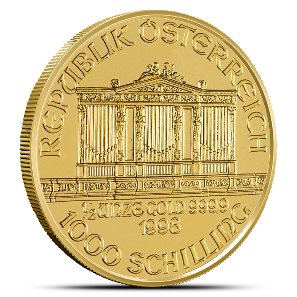 1/2 oz Austrian Gold Philharmonic Coin (Random Year, BU)