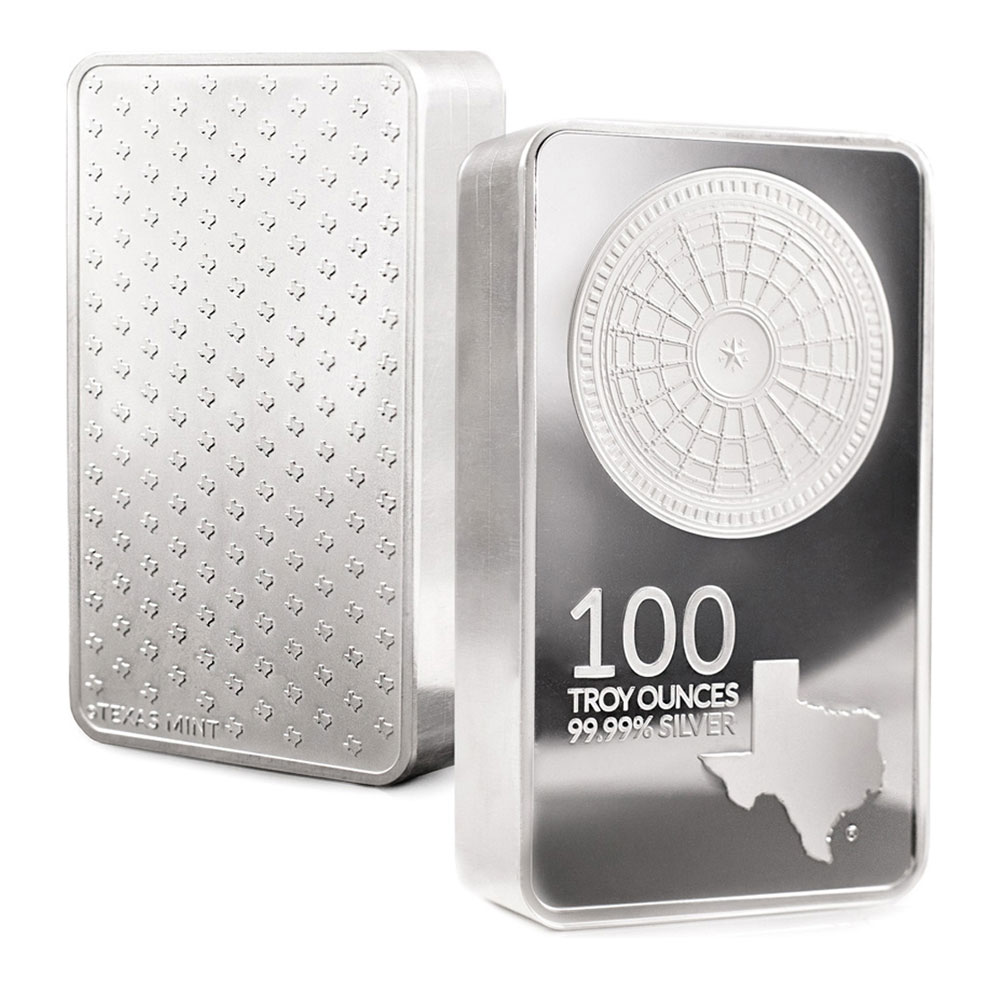100 oz Texas Mint Silver Bar (New)