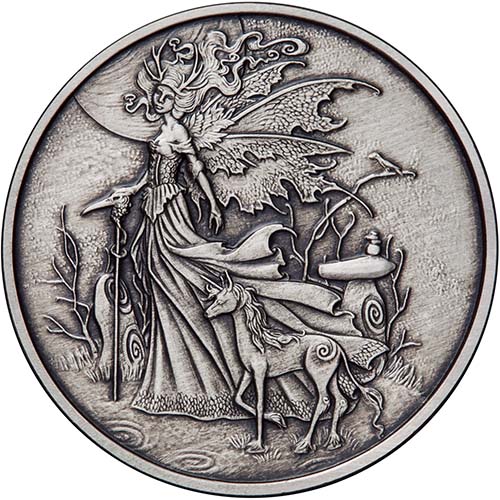 1 oz Antique Amy Brown Collection Red Queen Silver Round (New w/ CoA)