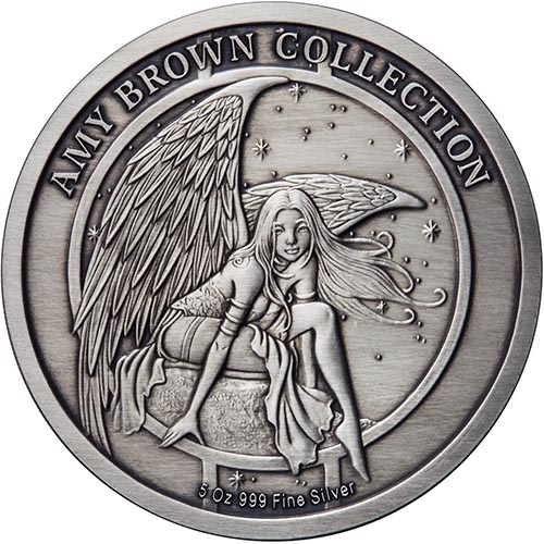 5 oz Antique Amy Brown Collection Red Queen Silver Round (New w/ CoA)