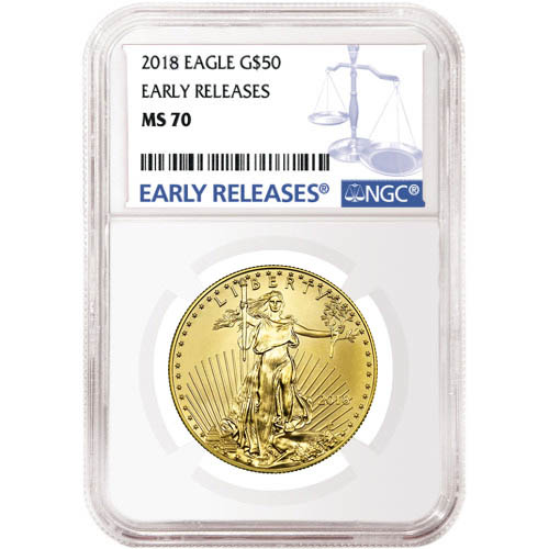 2018 1 oz American Gold Eagle Coin NGC MS70 ER