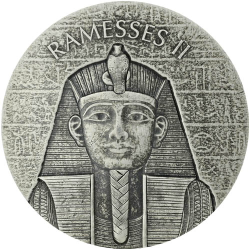 2017 2 oz Republic of Chad Egyptian Relic Series Ramesses Silver Coin (BU)