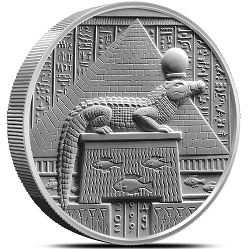 2 oz Sobek Silver Round (Egyptian Gods Series #3, New, High Relief)