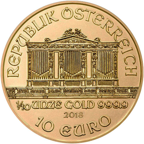 2018 1/10 oz Austrian Gold Philharmonic Coin (BU)
