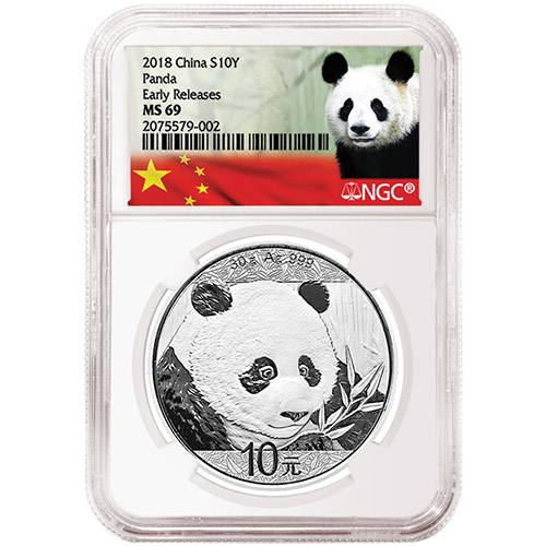 2018 30 Gram Chinese Silver Panda Coin NGC MS69 ER
