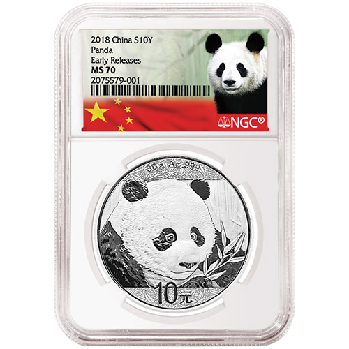 2018 30 Gram Chinese Silver Panda Coin NGC MS70 ER