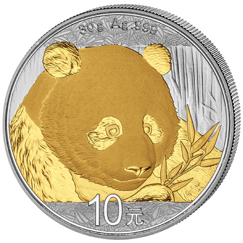 2018 30 Gram Chinese Silver Panda (Gilded, BU)