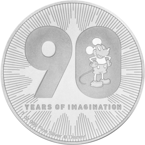 2018 1 oz Niue Silver Mickey Mouse 90th Anniversary Coin (BU)
