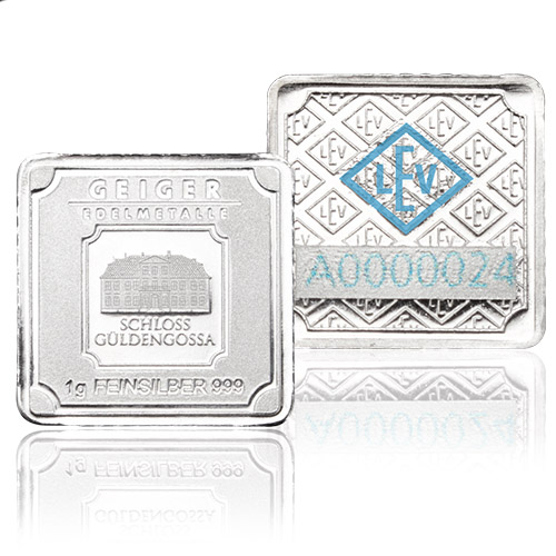 1 Gram Geiger Square Silver Bar (New)