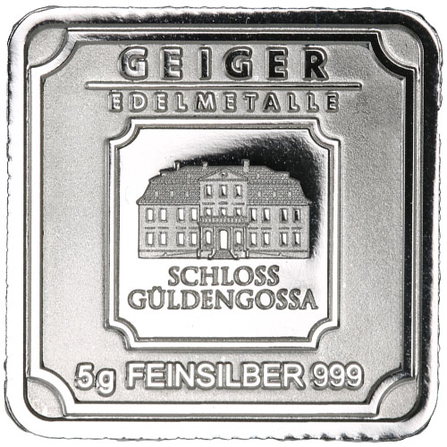 5 Gram Geiger Square Silver Bar (New)