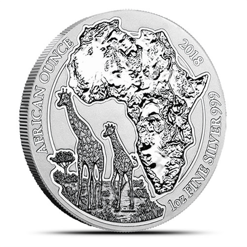 2018 1 oz Rwandan Giraffe Silver Coin (BU)