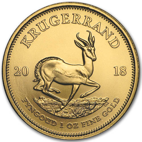2018 1 oz South African Gold Krugerrand Coin (BU)