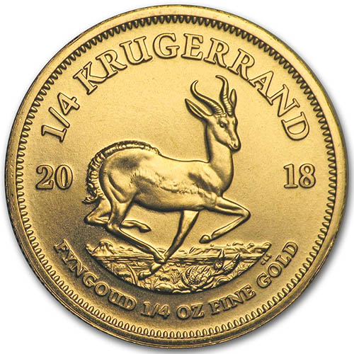 2018 1/4 oz South African Gold Krugerrand Coin (BU)